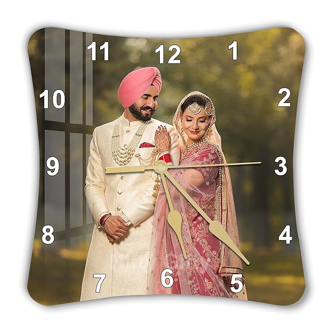 Customised Photo wall Clock - Custom Photo Printed wall Clock for Couple, Family